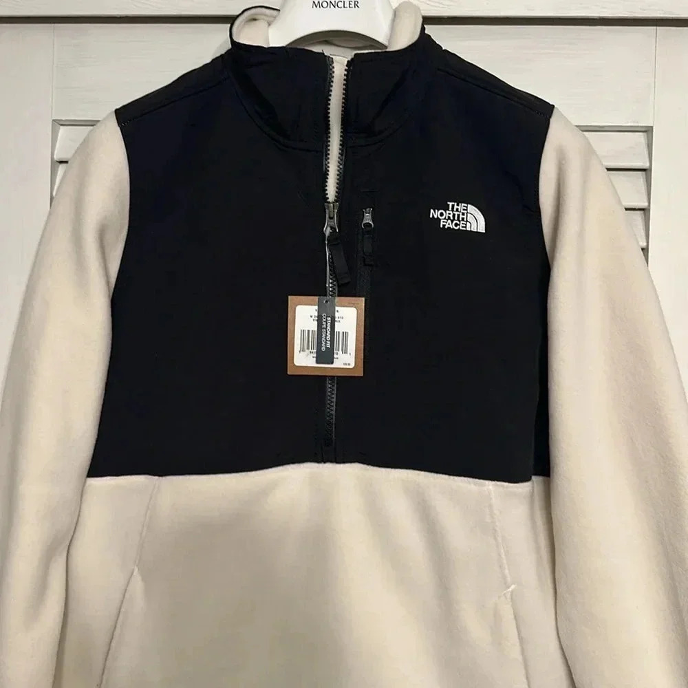 NWT The north face WMN Candescent Quarter Zip Sweatshirt white/black MED